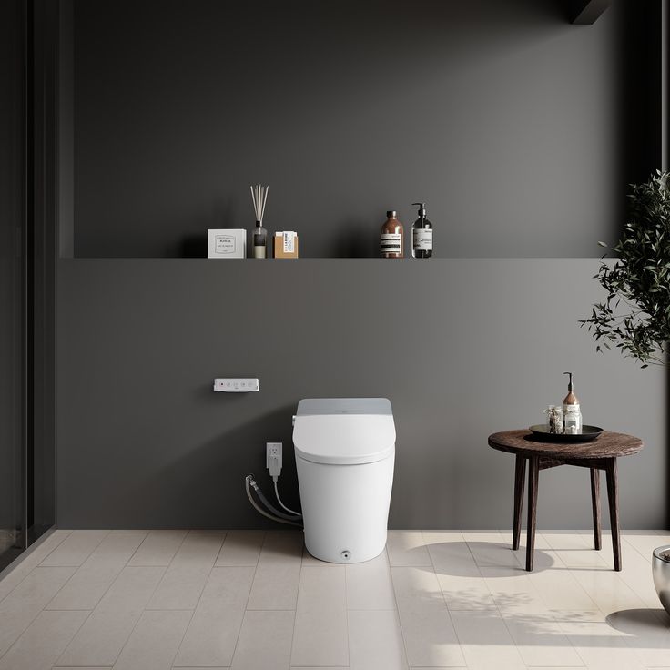 OVE Decors Clarke White Dual Flush Elongated Standard height Smart Soft Close 1 piece Bidet 12 in Rough In WaterSense Labeled 1 28 GPF
