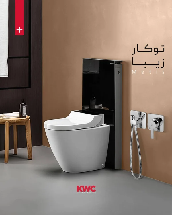 متعلقات توالت توکار مدل متیس KWC نصب شده
