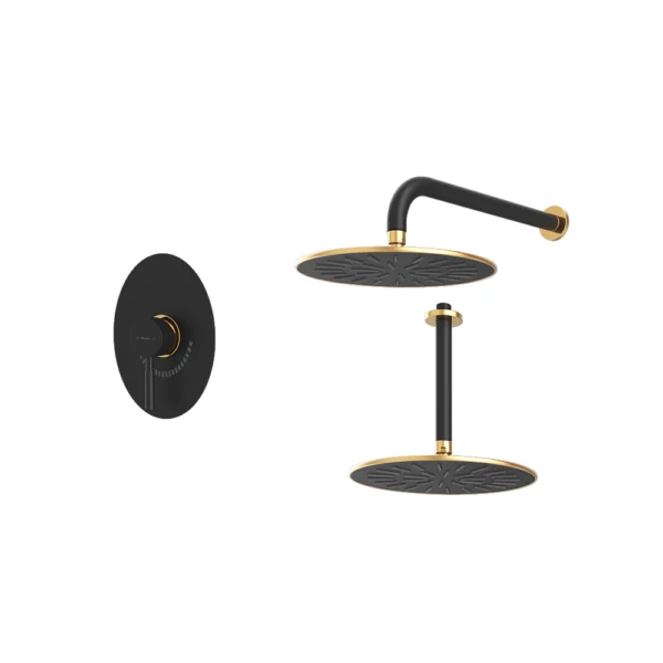 شیرحمام توکار تیپ 1 مدل روگن BRASS شودر مشکی طلایی