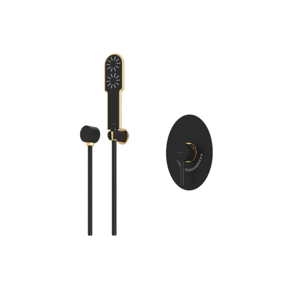شیرحمام توکار تیپ 2 مدل روگن BRASS شودر مشکی طلایی