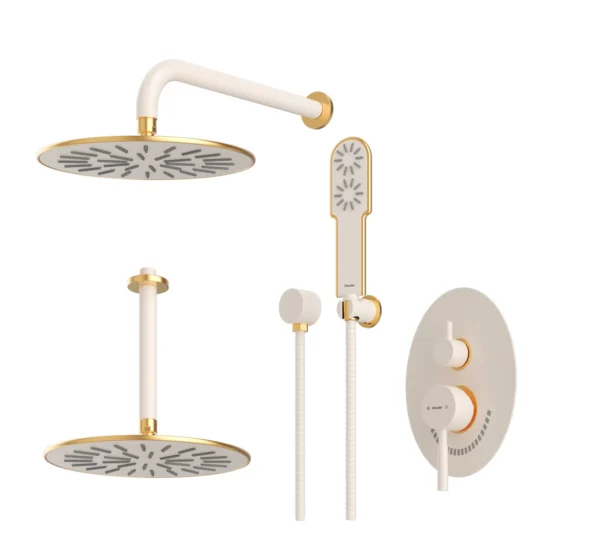 شیرحمام توکار تیپ 3 مدل روگن BRASS شودر شیری طلایی