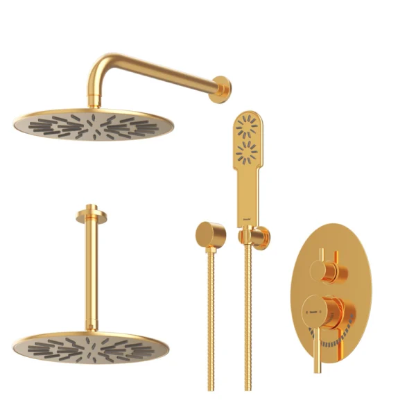 شیرحمام توکار تیپ 3 مدل روگن BRASS شودر طلایی براق