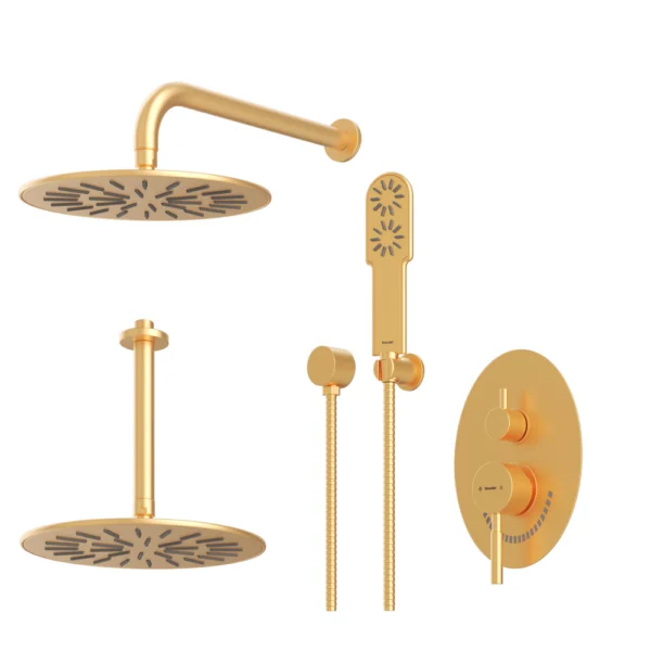 شیرحمام توکار تیپ 3 مدل روگن BRASS شودر طلایی مات