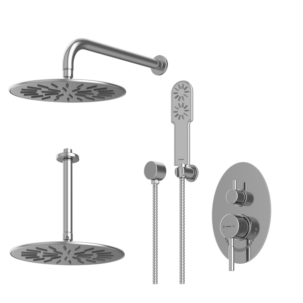 شیرحمام توکار تیپ 3 مدل روگن BRASS شودر کروم براق