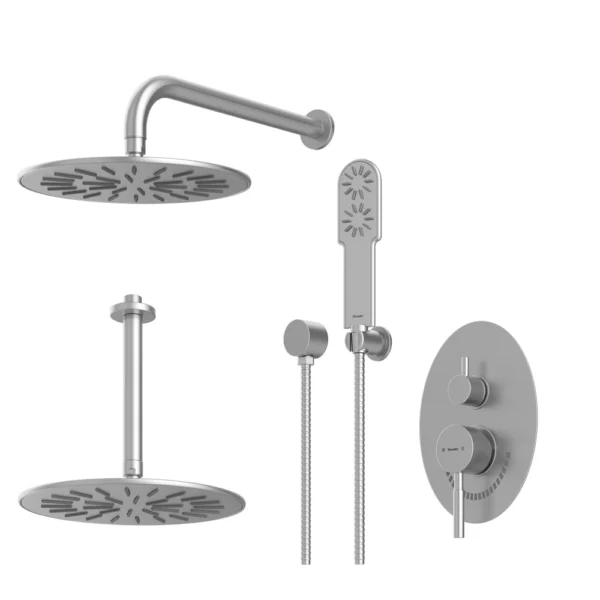 شیرحمام توکار تیپ 3 مدل روگن BRASS شودر کروم مات