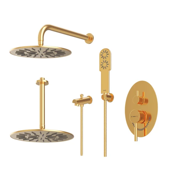 شیرحمام توکار تیپ 4 مدل روگن BRASS شودر طلایی براق