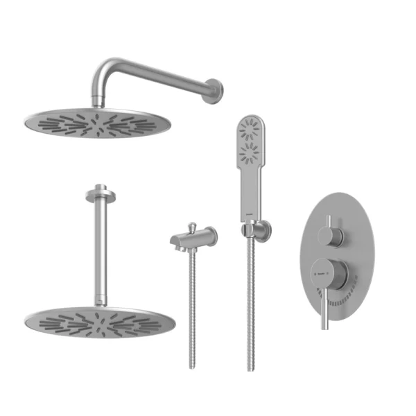 شیرحمام توکار تیپ 4 مدل روگن BRASS شودر کروم مات