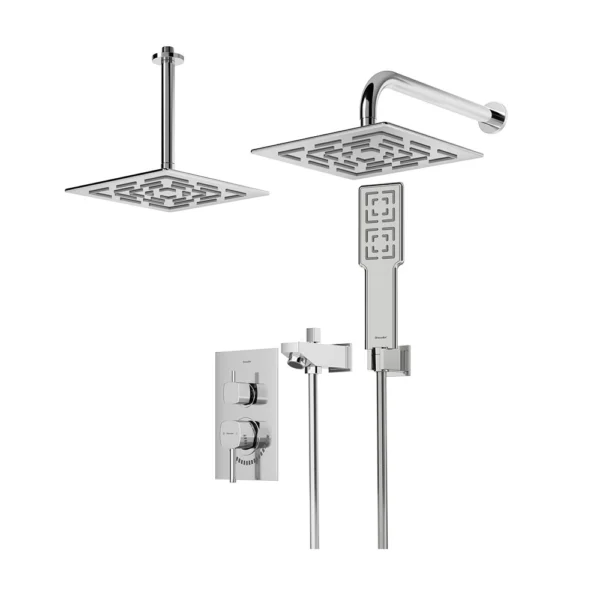 شیر حمام توکار تیپ 4 مدل رومر BRASS شودر کروم براق