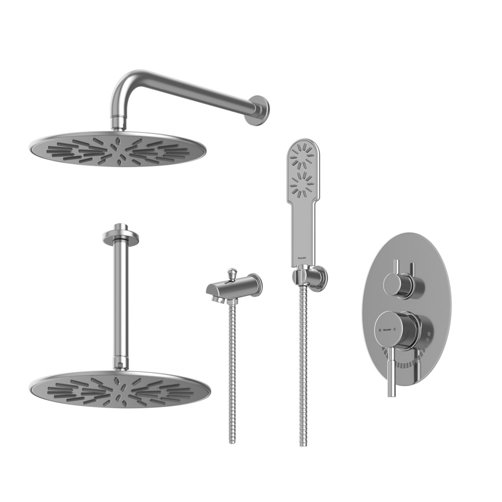 شیرحمام توکار تیپ 4 مدل روگن BRASS شودر کروم براق