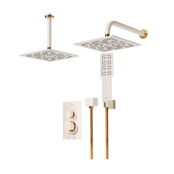 شیر حمام توکار تیپ 3 مدل رومر BRASS شودر شیری طلایی