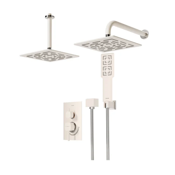 شیر حمام توکار تیپ 3 مدل رومر BRASS شودر شیری کروم