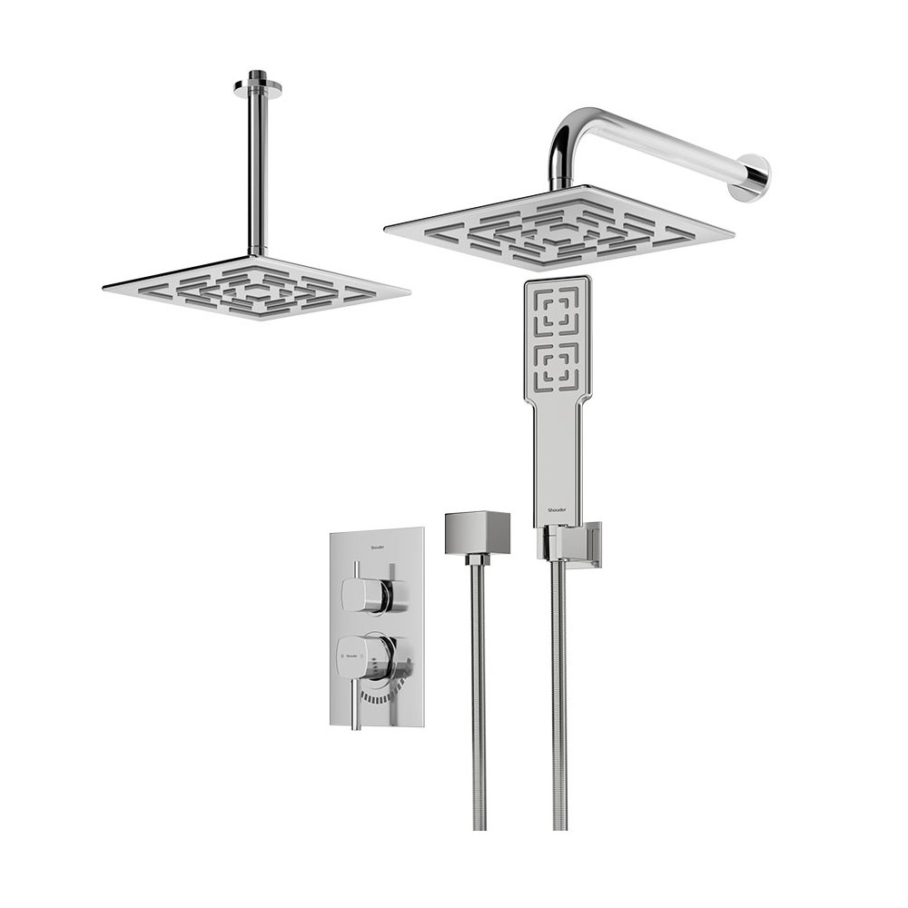شیر حمام توکار تیپ 3 مدل رومر BRASS شودر کروم براق