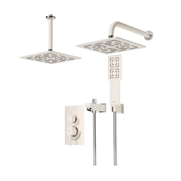 شیر حمام توکار تیپ 4 مدل رومر BRASS شودر شیری کروم