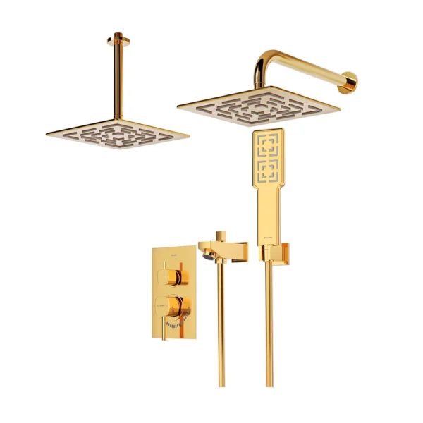 شیر حمام توکار تیپ 4 مدل رومر BRASS شودر طلایی براق