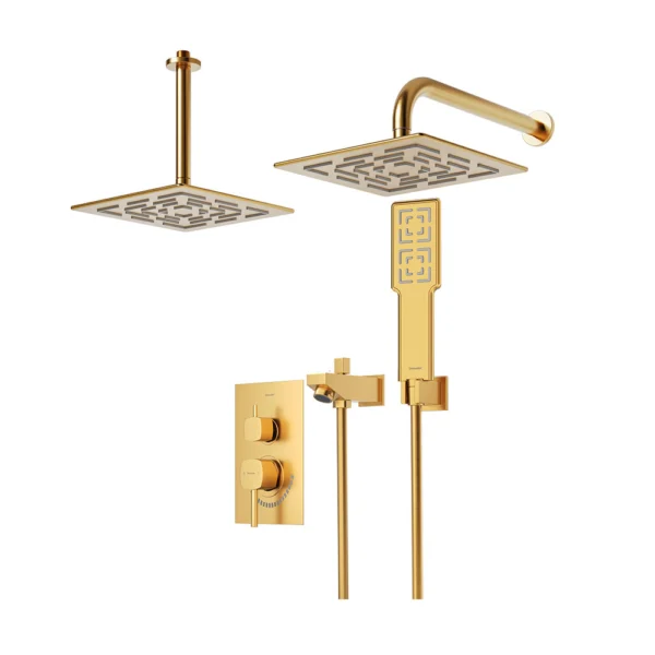 شیر حمام توکار تیپ 4 مدل رومر BRASS شودر طلایی مات