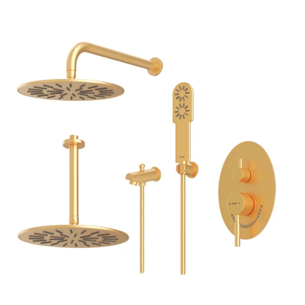 شیرحمام توکار تیپ 4 مدل روگن BRASS شودر طلایی مات