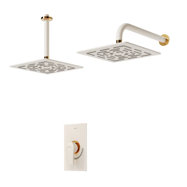 شیر حمام توکار تیپ 1 مدل رومر پلاس BRASS شودر شیری طلایی