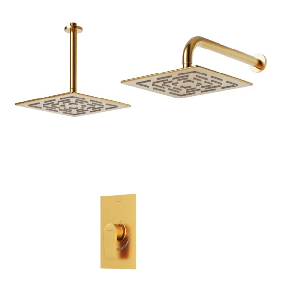 شیر حمام توکار تیپ 1 مدل رومر پلاس BRASS شودر طلایی مات