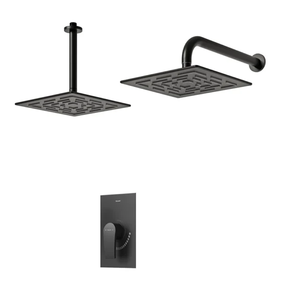 شیر حمام توکار تیپ 1 مدل رومر پلاس BRASS شودر مشکی