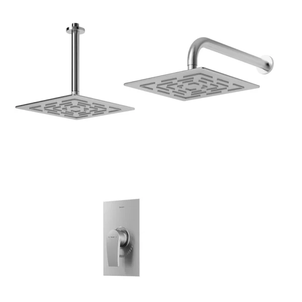 شیر حمام توکار تیپ 1 مدل رومر پلاس BRASS شودر کروم مات