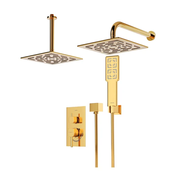 شیر حمام توکار تیپ 3 مدل رومر پلاس BRASS شودر طلایی براق