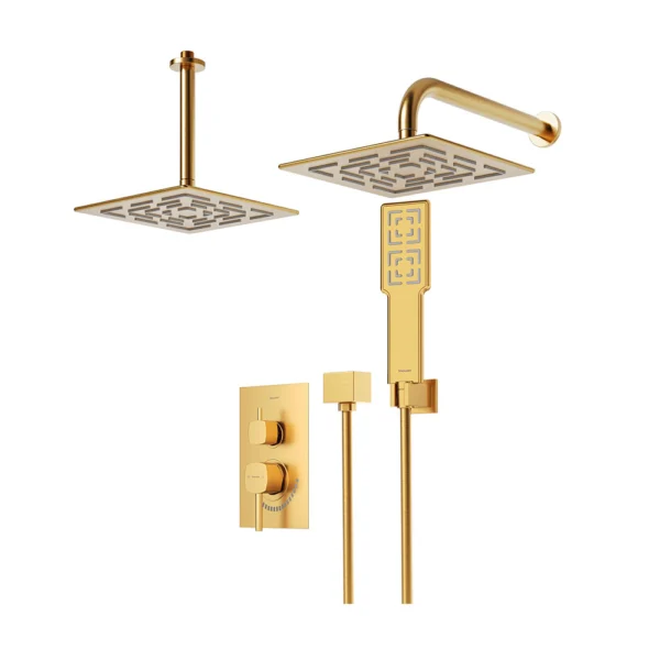شیر حمام توکار تیپ 3 مدل رومر پلاس BRASS شودر طلایی مات
