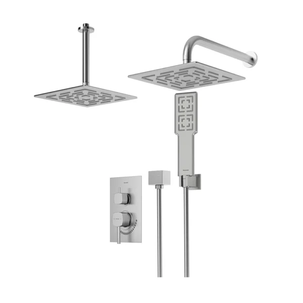 شیر حمام توکار تیپ 3 مدل رومر پلاس BRASS شودر کروم مات