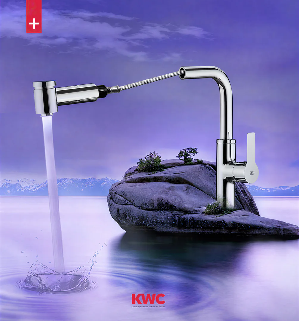 شیر ظرفشویی شاوری مدل ریتا KWC 6 شیر آشپزخانه ریتا پول اوت