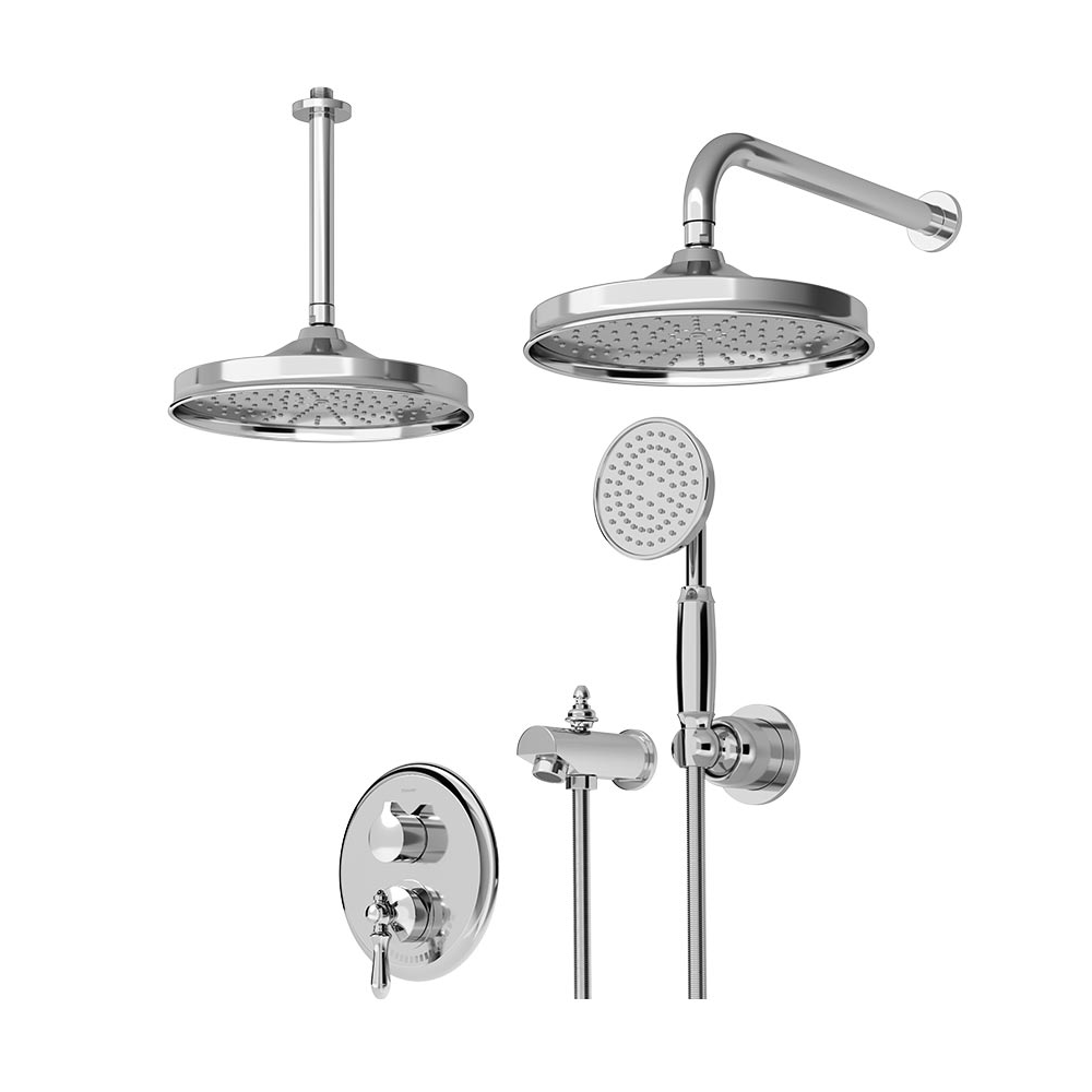 شیر حمام توکار مدل زیگموند تیپ4 BRASS شودر کروم