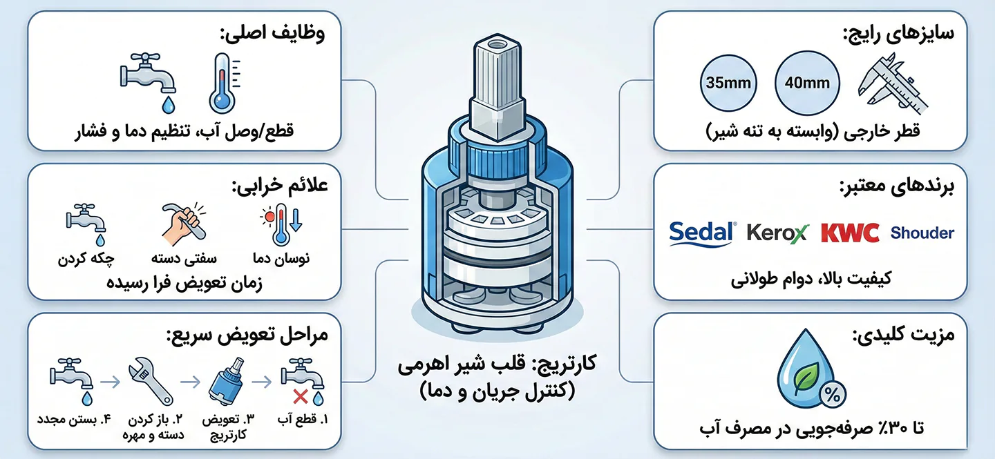 کارتریج شیرآلات چیست؟ 5 کارتریج شیرآلات، قلب شیر اهرمی - جمع بندی نهایی